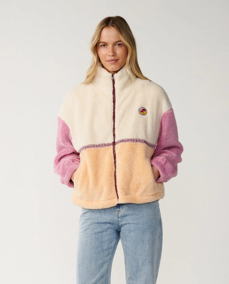 Load image into Gallery viewer, Rip Curl Women's Surf Revival Heritage Zip Through Polar Fleece Shell 0D6WFL-0172
