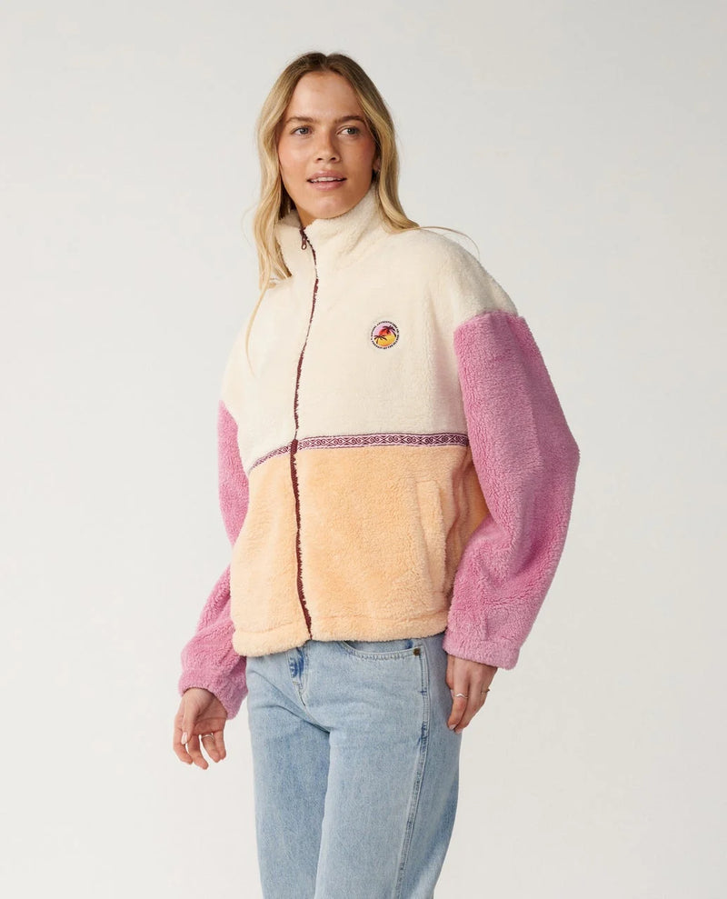 Load image into Gallery viewer, Rip Curl Women's Surf Revival Heritage Zip Through Polar Fleece Shell 0D6WFL-0172
