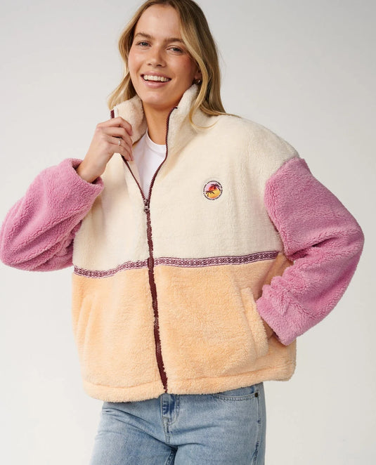 Rip Curl Women's Surf Revival Heritage Zip Through Polar Fleece Shell 0D6WFL-0172