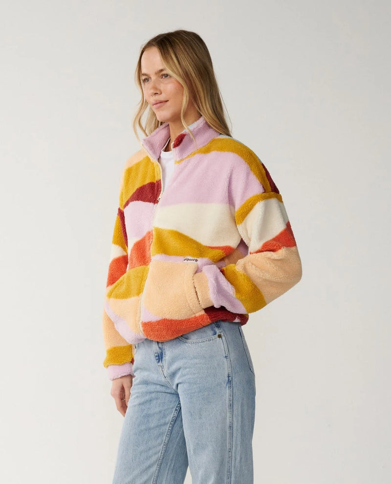 Load image into Gallery viewer, Rip Curl Women's Retro Swell Standard Zip Through Polar Fleece Multi 0D7WFL-8817
