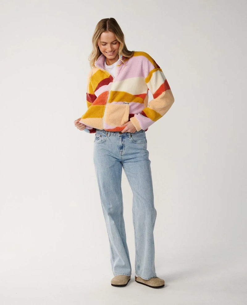 Load image into Gallery viewer, Rip Curl Women's Retro Swell Standard Zip Through Polar Fleece Multi 0D7WFL-8817
