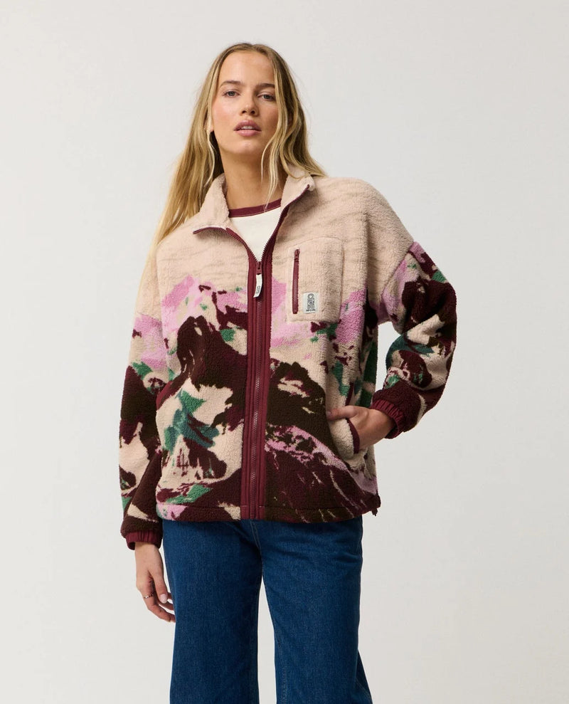 Load image into Gallery viewer, Rip Curl Women's Search Series Bonded Zip Through Polar Fleece Dark Plum 0DDWFL-2924
