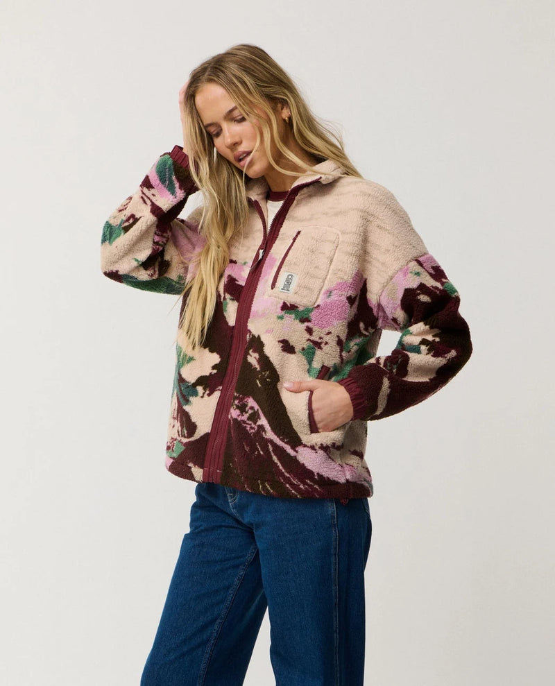 Load image into Gallery viewer, Rip Curl Women's Search Series Bonded Zip Through Polar Fleece Dark Plum 0DDWFL-2924
