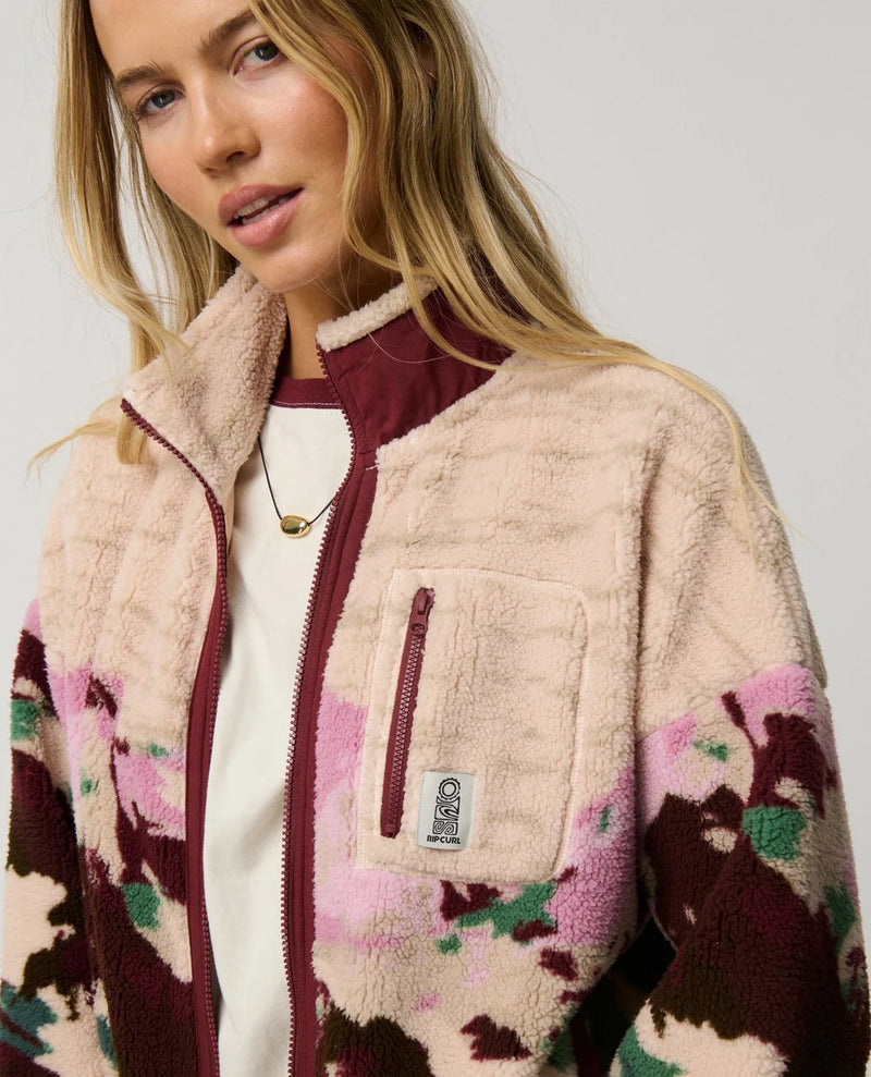 Load image into Gallery viewer, Rip Curl Women's Search Series Bonded Zip Through Polar Fleece Dark Plum 0DDWFL-2924

