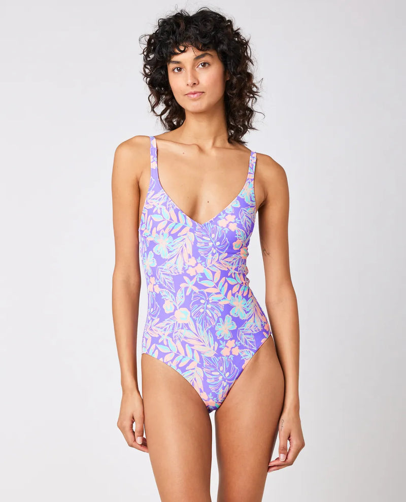 Load image into Gallery viewer, Rip Curl Women&#39;s Palm Party One Piece Swimsuit Purple 0HZWSW-0037
