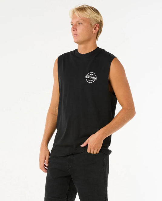 Rip Curl Men's Stapler Muscle Tank Top Black 0JXMTE-0090