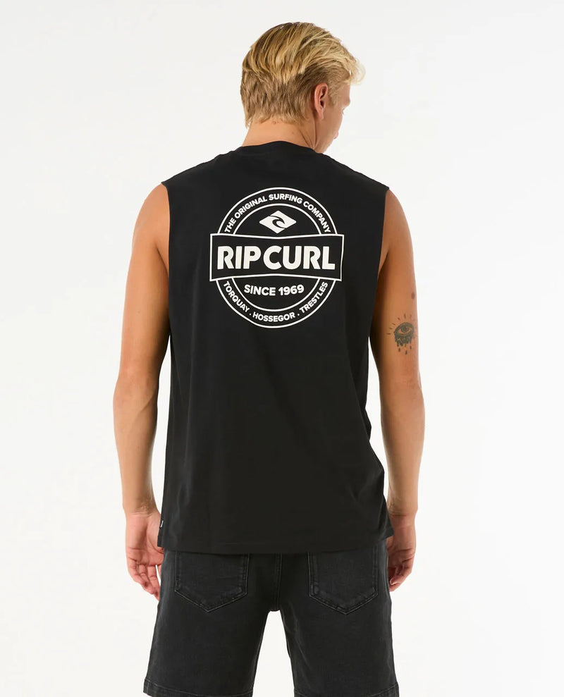 Load image into Gallery viewer, Rip Curl Men&#39;s Stapler Muscle Tank Top Black 0JXMTE-0090
