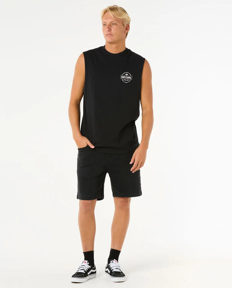 Load image into Gallery viewer, Rip Curl Men&#39;s Stapler Muscle Tank Top Black 0JXMTE-0090
