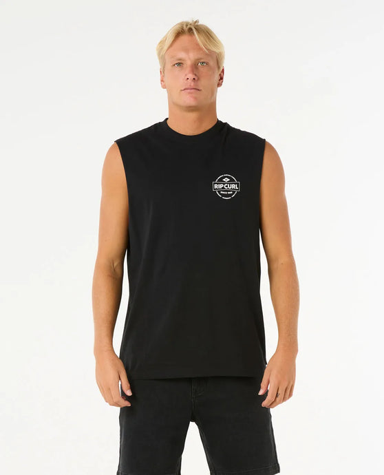 Rip Curl Men's Stapler Muscle Tank Top Black 0JXMTE-0090