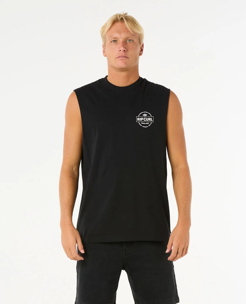 Load image into Gallery viewer, Rip Curl Men&#39;s Stapler Muscle Tank Top Black 0JXMTE-0090
