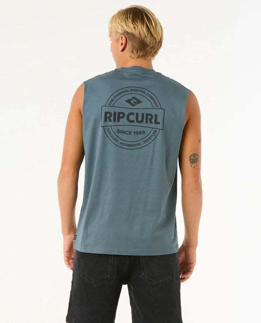 Rip Curl Men's Stapler Muscle Tank Top Pine Night 0JXMTE-2213