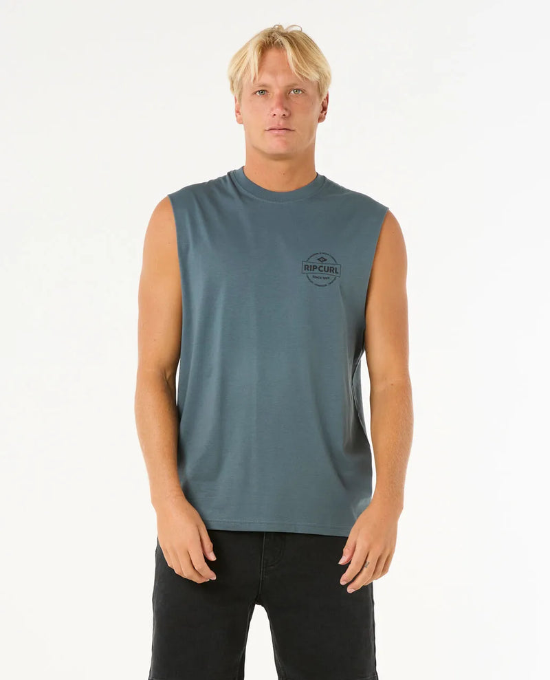 Load image into Gallery viewer, Rip Curl Men&#39;s Stapler Muscle Tank Top Pine Night 0JXMTE-2213
