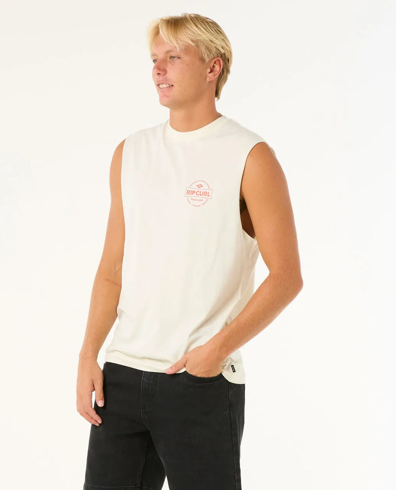 Load image into Gallery viewer, Rip Curl Men&#39;s Stapler Muscle Tank Top Bone 0JXMTE-3021
