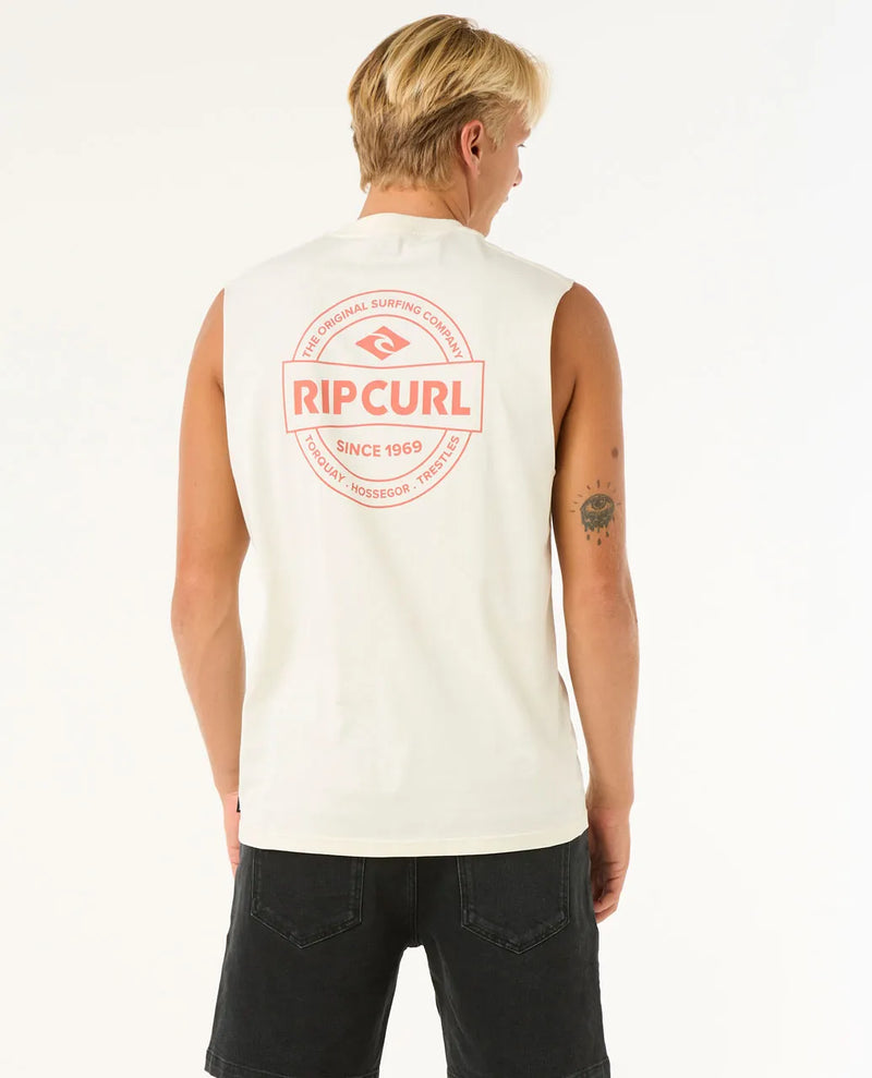 Load image into Gallery viewer, Rip Curl Men&#39;s Stapler Muscle Tank Top Bone 0JXMTE-3021
