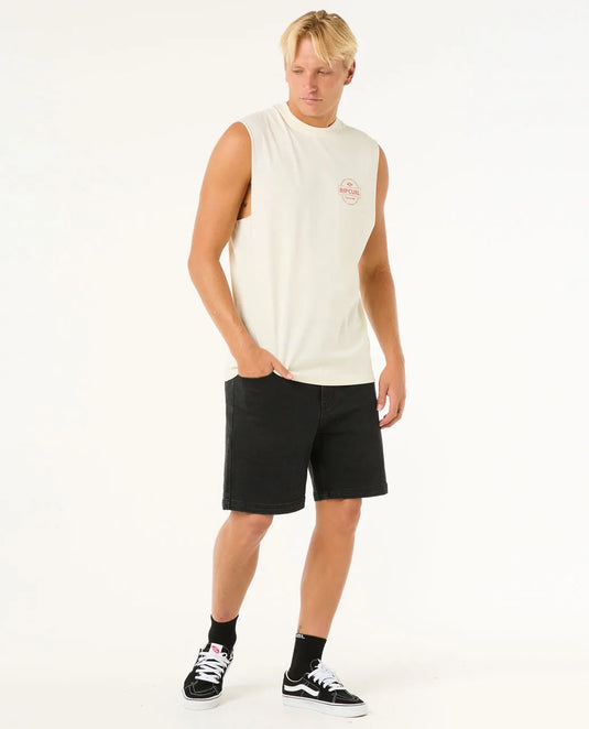 Rip Curl Men's Stapler Muscle Tank Top Bone 0JXMTE-3021