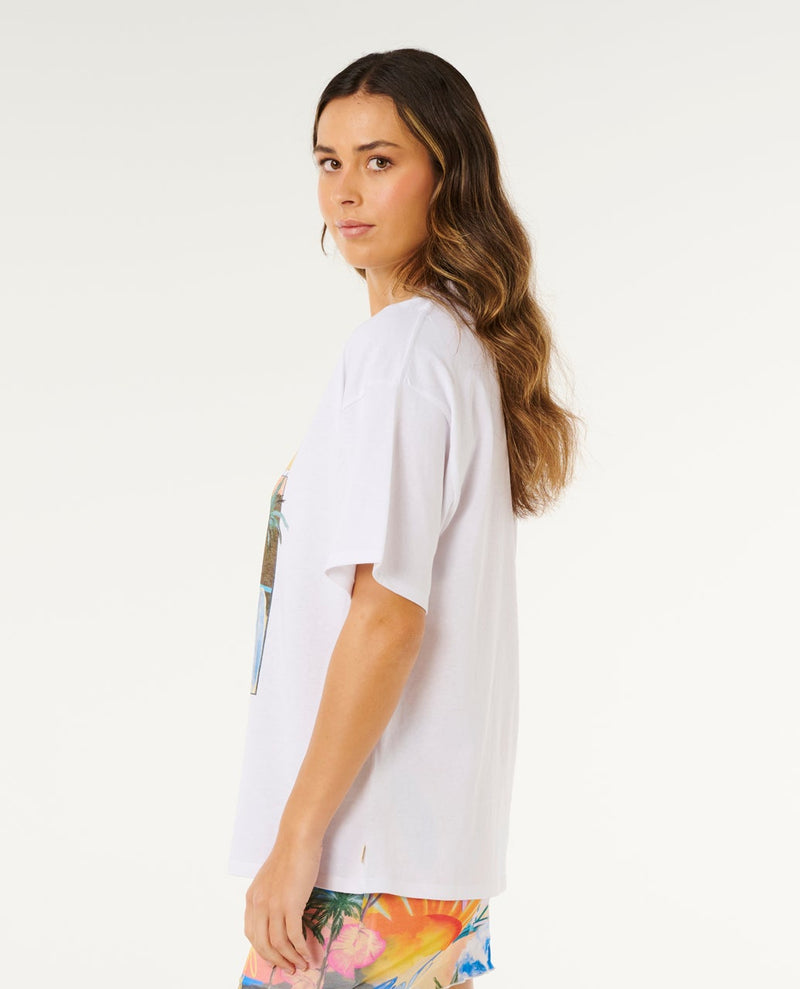 Load image into Gallery viewer, Rip Curl Women's Hayley O Heritage T-Shirt Optical White 0MTWTE-3262
