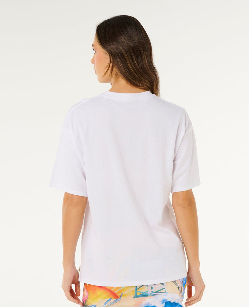 Load image into Gallery viewer, Rip Curl Women's Hayley O Heritage T-Shirt Optical White 0MTWTE-3262
