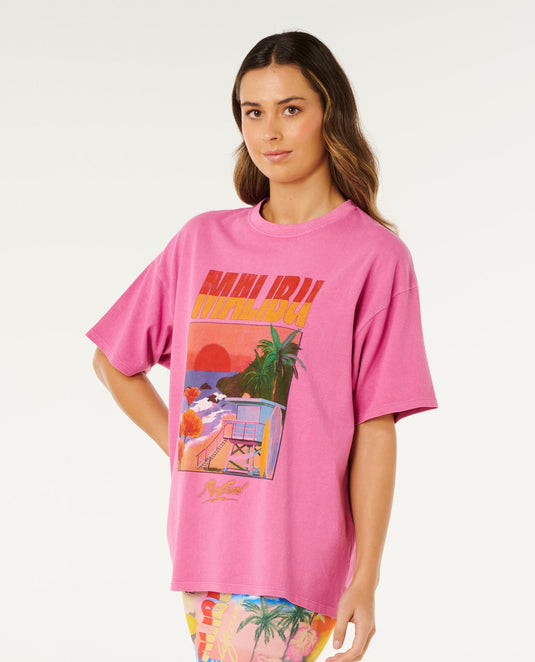 Rip Curl Women's Hayley O Heritage T-Shirt Super Pink 0MTWTE-4007