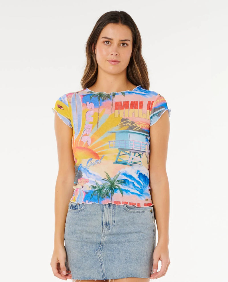 Load image into Gallery viewer, Rip Curl Women's Hotel Malibu Sheer Top Multi 0NDWTE_8817

