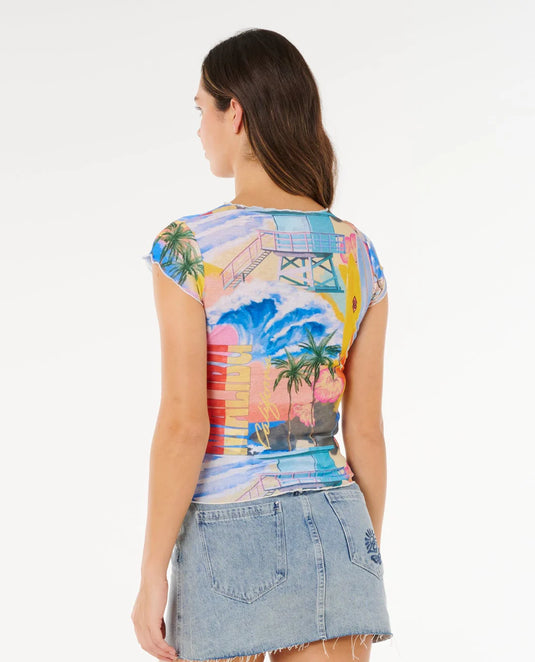 Rip Curl Women's Hotel Malibu Sheer Top Multi 0NDWTE_8817