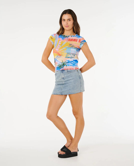 Rip Curl Women's Hotel Malibu Sheer Top Multi 0NDWTE_8817