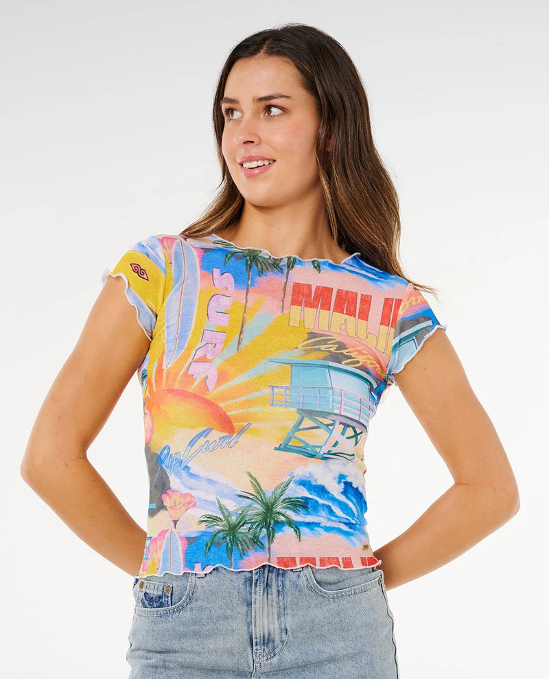 Load image into Gallery viewer, Rip Curl Women's Hotel Malibu Sheer Top Multi 0NDWTE_8817
