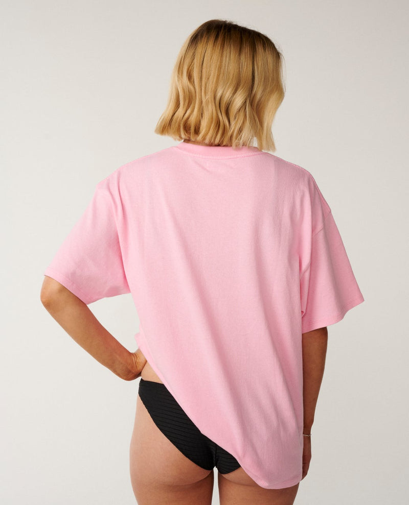 Load image into Gallery viewer, Rip Curl Women's Wave Crest Heritage Tee Pastel Pink 0NFWTE-0906

