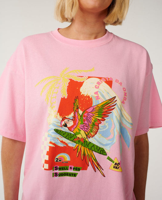 Rip Curl Women's Wave Crest Heritage Tee Pastel Pink 0NFWTE-0906