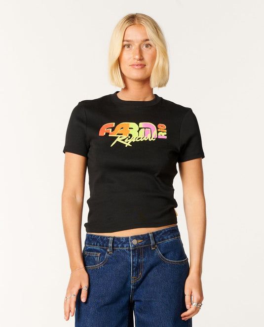 Rip Curl Women's Carioca Fitted Tee Black 0NGWTE-0090
