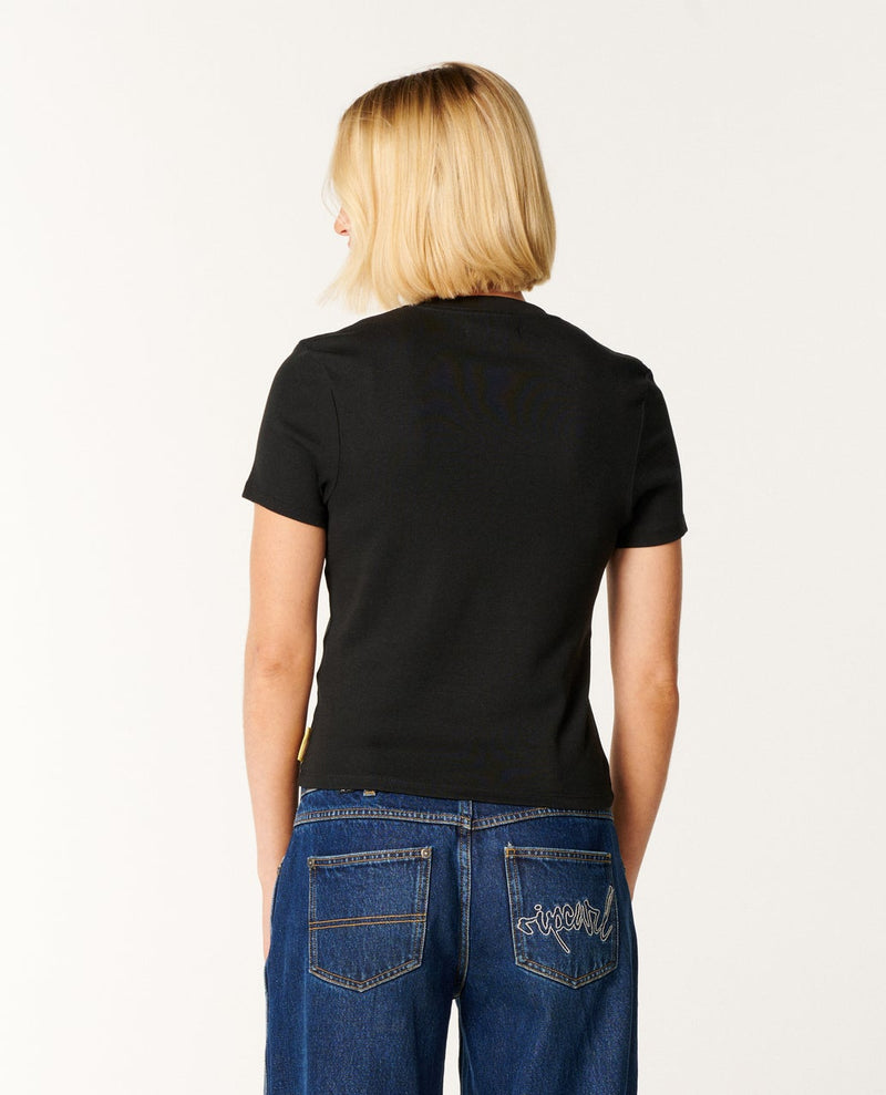 Load image into Gallery viewer, Rip Curl Women's Carioca Fitted Tee Black 0NGWTE-0090
