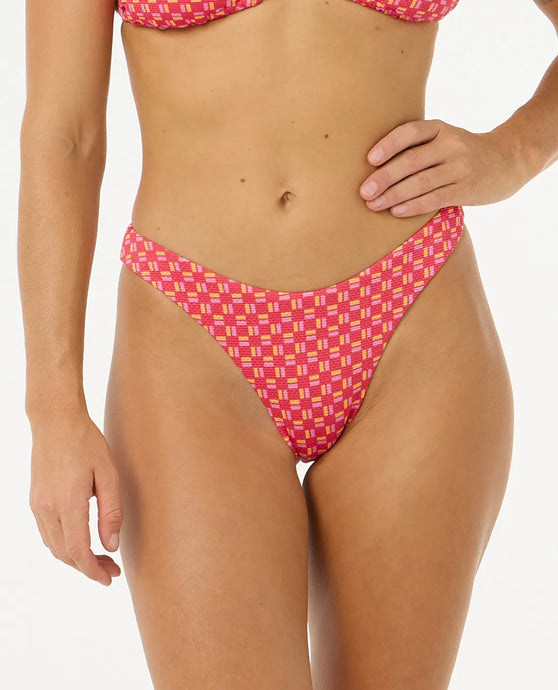 Rip Curl Women's Shell Cove High Leg Cheeky Bikini Bottom Red 0NIWSW-0040