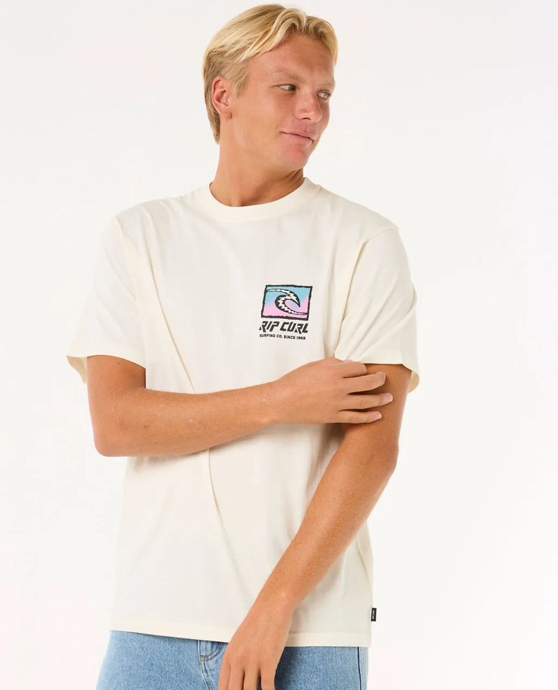 Load image into Gallery viewer, Rip Curl Men&#39;s Raw Trad T-Shirt Bone 0O3MTE-3021
