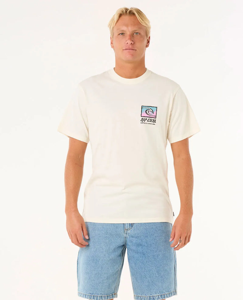 Load image into Gallery viewer, Rip Curl Men&#39;s Raw Trad T-Shirt Bone 0O3MTE-3021
