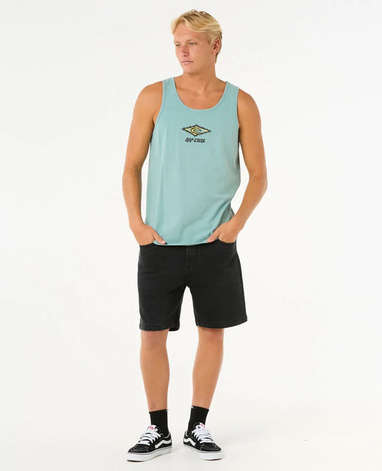 Rip Curl Men's Raw Energy Sloth Tank Top Blue Lagoon 0OKMTE-3038