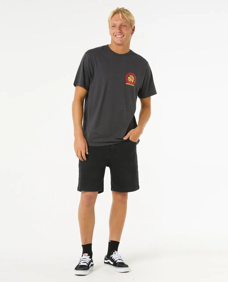 Load image into Gallery viewer, Rip Curl Men&#39;s Shaper Address Short Sleeve Washed Black 0Q7MTE-8264
