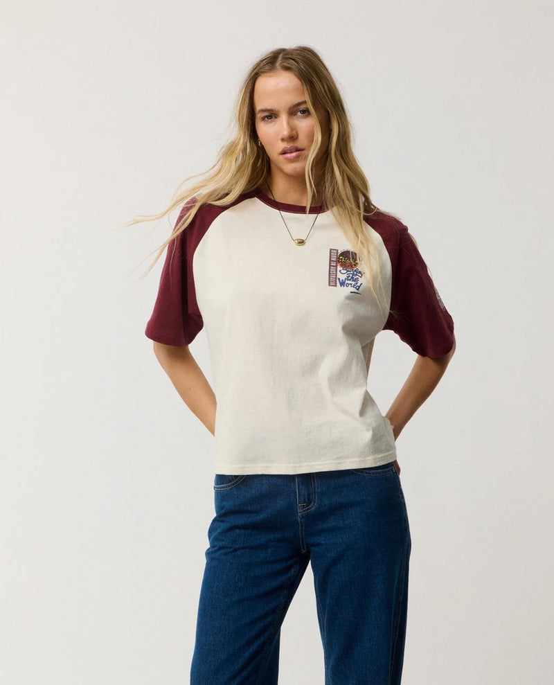 Load image into Gallery viewer, Rip Curl Women's Surf The World Boxy T-Shirt Bone 0QMWTE-3021
