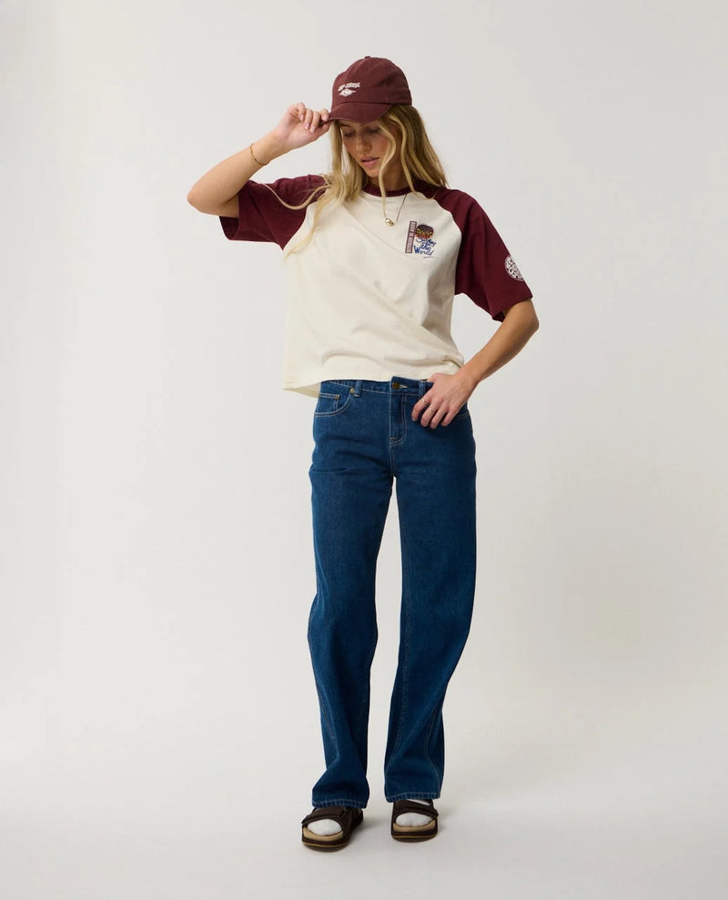 Load image into Gallery viewer, Rip Curl Women's Surf The World Boxy T-Shirt Bone 0QMWTE-3021
