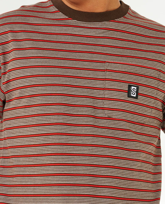 Rip Curl Men's Search Stripe T-Shirt Coffee 0THMTE-0005
