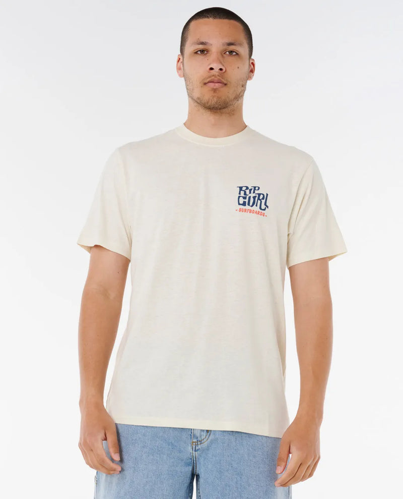Load image into Gallery viewer, Rip Curl Men's Shaper Address T-shirt Bone 0VVMTE-3021
