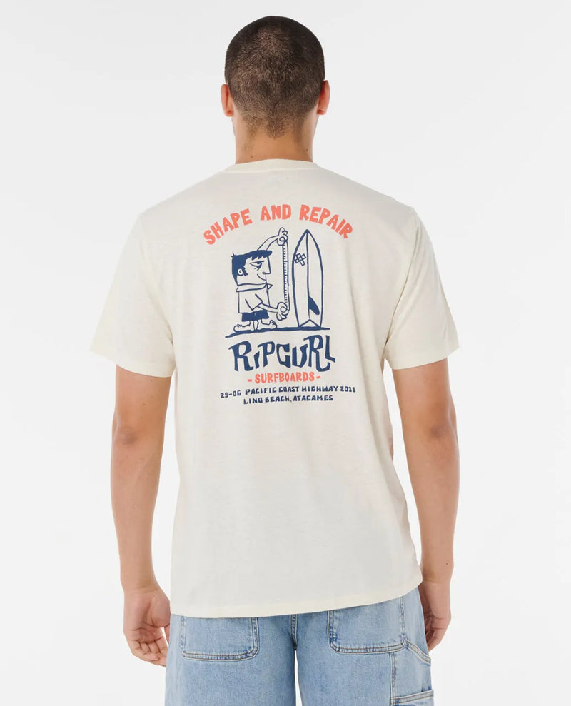 Load image into Gallery viewer, Rip Curl Men's Shaper Address T-shirt Bone 0VVMTE-3021
