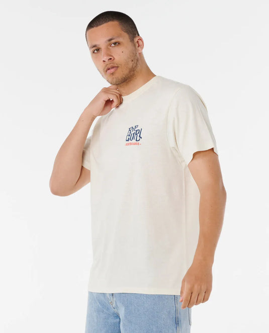 Rip Curl Men's Shaper Address T-shirt Bone 0VVMTE-3021