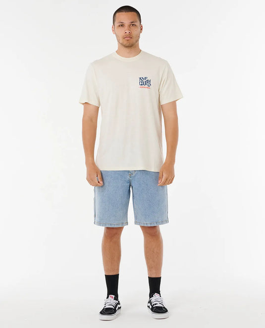 Rip Curl Men's Shaper Address T-shirt Bone 0VVMTE-3021