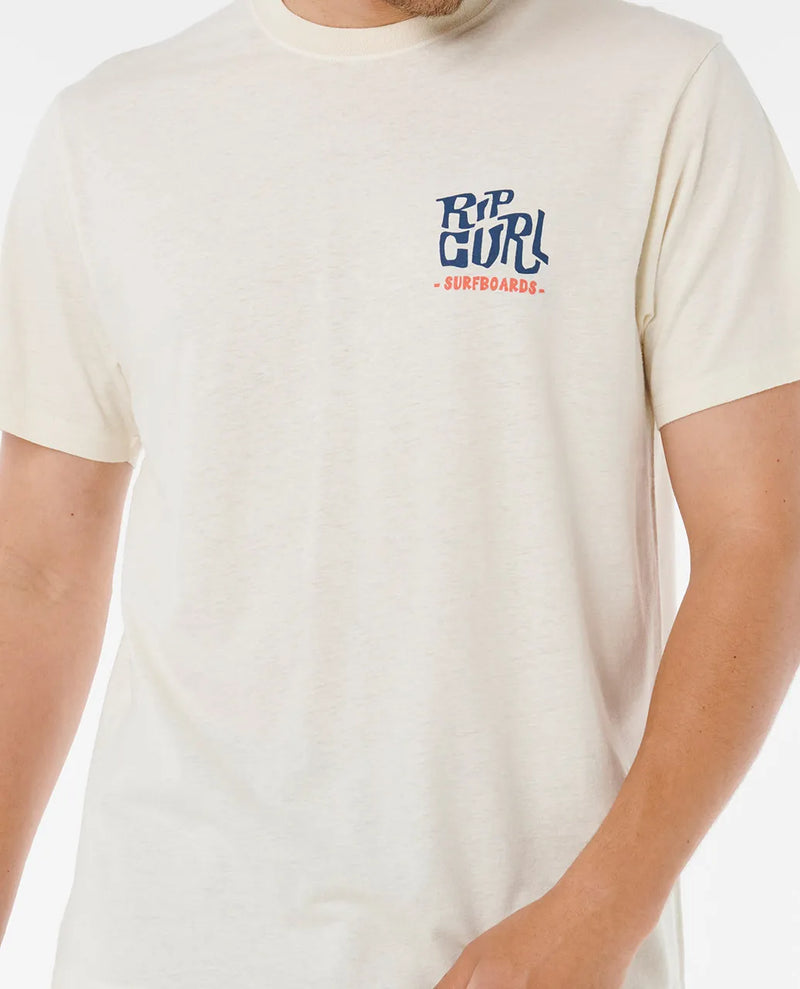 Load image into Gallery viewer, Rip Curl Men&#39;s Shaper Address T-shirt Bone 0VVMTE-3021
