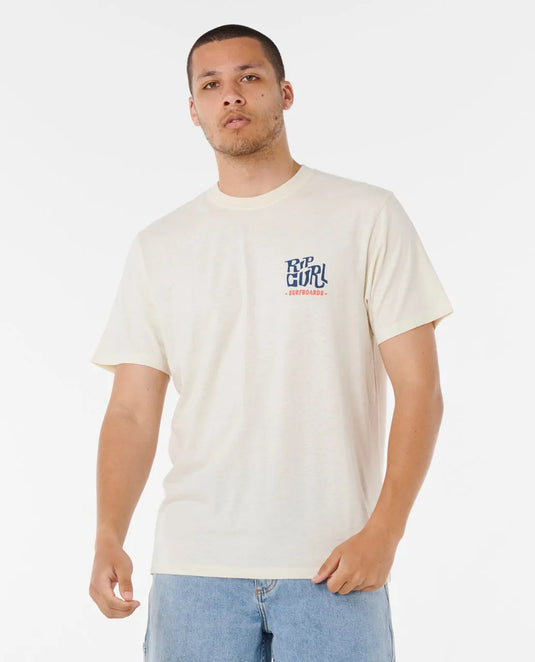 Rip Curl Men's Shaper Address T-shirt Bone 0VVMTE-3021