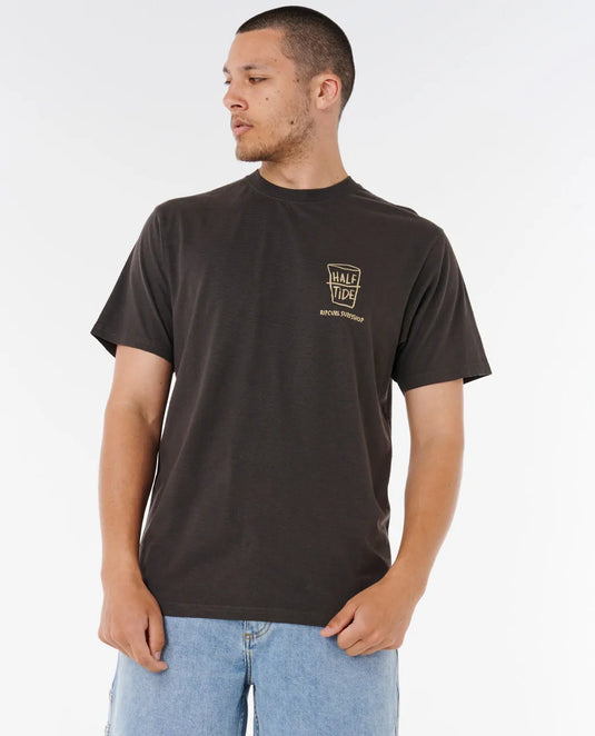 Rip Curl Men's Shaper Address T-Shirt Washed Black 0VVMTE-8264