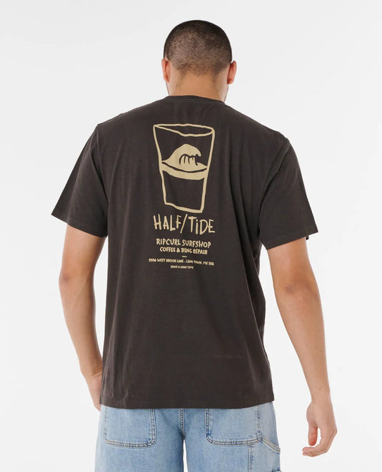 Rip Curl Men's Shaper Address T-Shirt Washed Black 0VVMTE-8264
