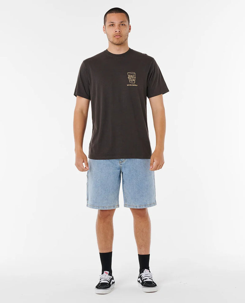 Load image into Gallery viewer, Rip Curl Men&#39;s Shaper Address T-Shirt Washed Black 0VVMTE-8264
