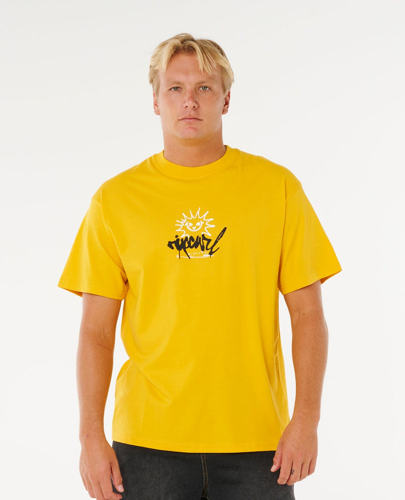 Load image into Gallery viewer, Rip Curl Men's Inner Visions Rotten Sun Loose T-Shirt Royal Yellow 0XUMTE-2827
