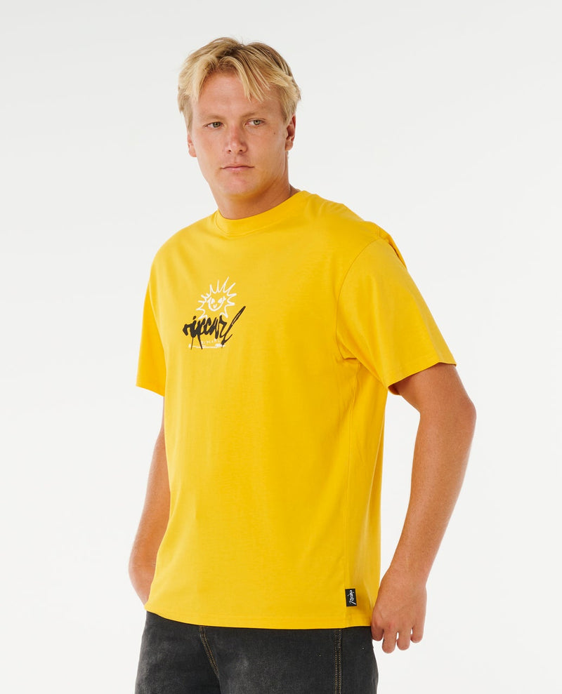 Load image into Gallery viewer, Rip Curl Men's Inner Visions Rotten Sun Loose T-Shirt Royal Yellow 0XUMTE-2827
