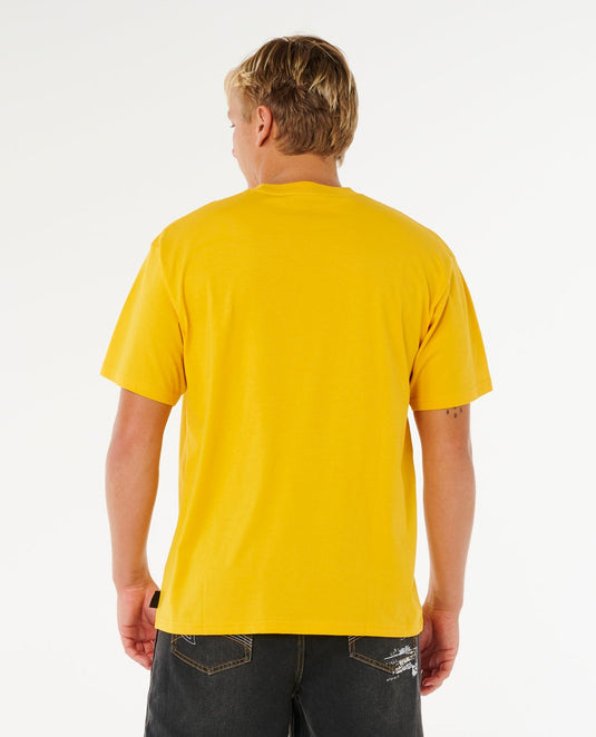 Rip Curl Men's Inner Visions Rotten Sun Loose T-Shirt Royal Yellow 0XUMTE-2827